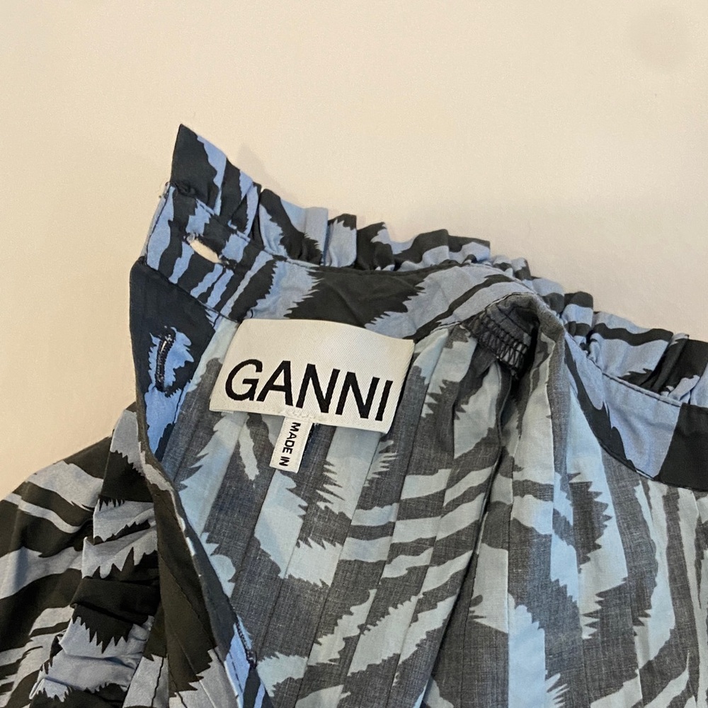 Ganni Black and Blue Zebra Pattern dress - Picture 3 of 4